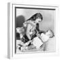 Big Sister Looks Down on Her Baby Brother, Ca. 1948-null-Framed Photographic Print