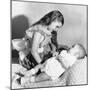 Big Sister Looks Down on Her Baby Brother, Ca. 1948-null-Mounted Photographic Print