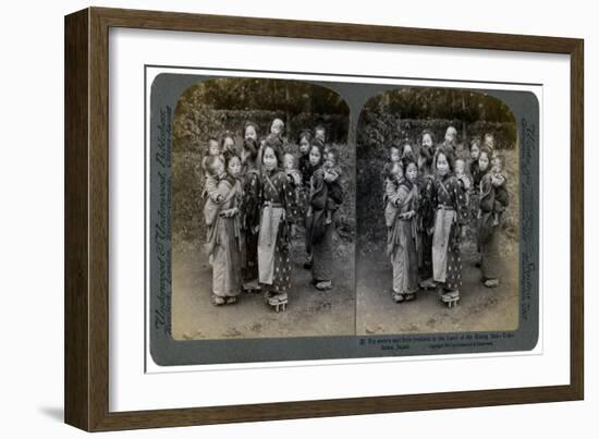 Big Sisters and Little Brothers in the Land of the Rising Sun, Yokohama, Japan, 1904-Underwood & Underwood-Framed Giclee Print