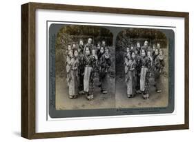 Big Sisters and Little Brothers in the Land of the Rising Sun, Yokohama, Japan, 1904-Underwood & Underwood-Framed Giclee Print