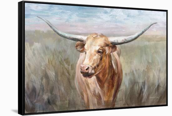 Big Sky Longhorn Sunset-Danhui Nai-Framed Stretched Canvas