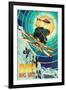 Big Sky, Montana - Heli-Skiing-Lantern Press-Framed Art Print