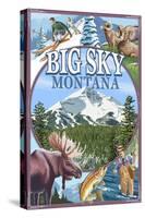 Big Sky, Montana - Scenes-Lantern Press-Stretched Canvas