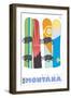 Big Sky, Montana, Snowboards in the Snow-Lantern Press-Framed Art Print