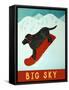 Big Sky Snowboard Black-Stephen Huneck-Framed Stretched Canvas
