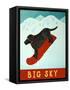 Big Sky Snowboard Black-Stephen Huneck-Framed Stretched Canvas