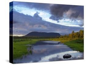 Big Spencer Mountain Looms on the Horizon at Sunset Near Greenville, Maine-null-Stretched Canvas