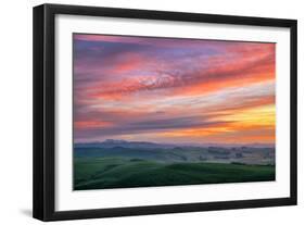 Big Sunrise Sky, Marin Hills and Sky Fire, Dillon Beach, San Francisco-Vincent James-Framed Photographic Print