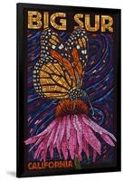 Big Sur, California - Butterfly and Flower-Lantern Press-Framed Art Print