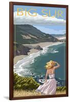 Big Sur, California Coast Scene-Lantern Press-Framed Art Print