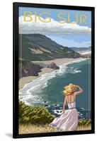 Big Sur, California Coast Scene-Lantern Press-Framed Art Print