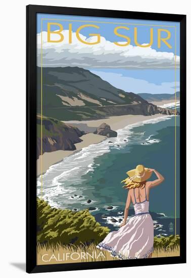 Big Sur, California Coast Scene-Lantern Press-Framed Art Print