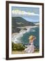 Big Sur, California Coast Scene-Lantern Press-Framed Art Print