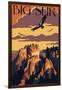 Big Sur, California - Condors-Lantern Press-Framed Art Print