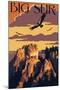 Big Sur, California - Condors-Lantern Press-Mounted Art Print