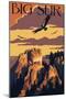 Big Sur, California - Condors-Lantern Press-Mounted Art Print