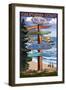 Big Sur, California - Destination Sign-Lantern Press-Framed Art Print