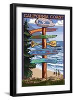 Big Sur, California - Destination Sign-Lantern Press-Framed Art Print