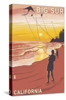 Big Sur, California - Kite Flyer-Lantern Press-Stretched Canvas