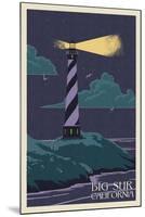 Big Sur, California - Lighthouse Letter Press-Lantern Press-Mounted Art Print