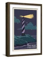 Big Sur, California - Lighthouse Letter Press-Lantern Press-Framed Art Print