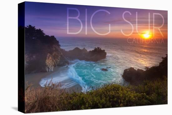 Big Sur, California - McWay Cove-Lantern Press-Stretched Canvas