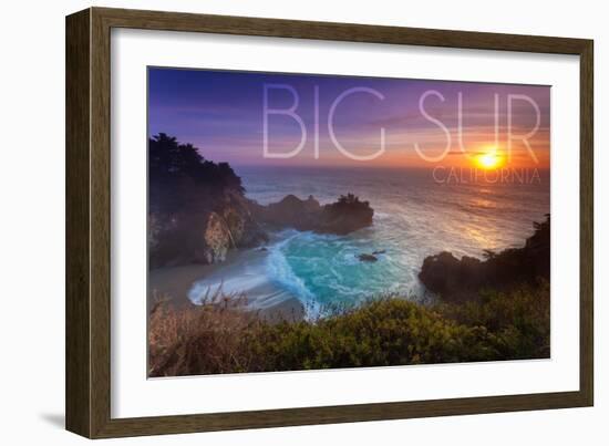 Big Sur, California - McWay Cove-Lantern Press-Framed Art Print