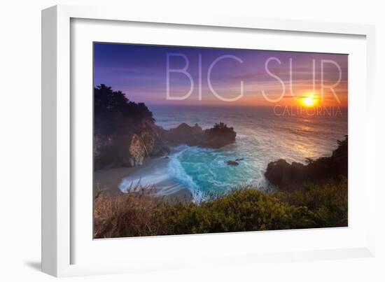 Big Sur, California - McWay Cove-Lantern Press-Framed Art Print