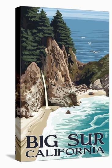 Big Sur, California - McWay Falls-Lantern Press-Stretched Canvas