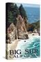 Big Sur, California - McWay Falls-Lantern Press-Stretched Canvas