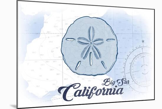 Big Sur, California - Sand Dollar - Blue - Coastal Icon-Lantern Press-Mounted Art Print