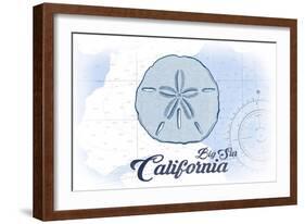 Big Sur, California - Sand Dollar - Blue - Coastal Icon-Lantern Press-Framed Art Print