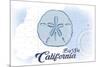 Big Sur, California - Sand Dollar - Blue - Coastal Icon-Lantern Press-Mounted Premium Giclee Print