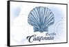 Big Sur, California - Scallop Shell - Blue - Coastal Icon-Lantern Press-Framed Stretched Canvas