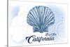 Big Sur, California - Scallop Shell - Blue - Coastal Icon-Lantern Press-Stretched Canvas