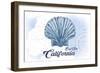 Big Sur, California - Scallop Shell - Blue - Coastal Icon-Lantern Press-Framed Art Print