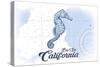 Big Sur, California - Seahorse - Blue - Coastal Icon-Lantern Press-Stretched Canvas