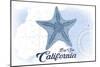 Big Sur, California - Starfish - Blue - Coastal Icon-Lantern Press-Mounted Art Print