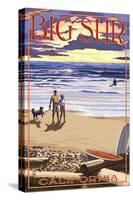 Big Sur, California - Sunset Beach Scene-Lantern Press-Stretched Canvas