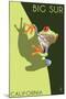 Big Sur, California - Tree Frog-Lantern Press-Mounted Art Print