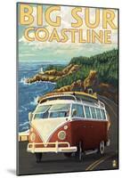 Big Sur, California - Vw Coastal Drive-null-Mounted Poster