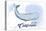 Big Sur, California - Whale - Blue - Coastal Icon-Lantern Press-Stretched Canvas