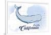 Big Sur, California - Whale - Blue - Coastal Icon-Lantern Press-Framed Art Print