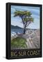 Big Sur Coast, California - Lone Cypress Tree-null-Framed Poster
