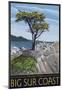 Big Sur Coast, California - Lone Cypress Tree-null-Mounted Poster