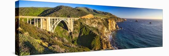 Big Sur Coast Panorama at The Bixby Creek Bridge, California-George Oze-Stretched Canvas