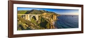 Big Sur Coast Panorama at The Bixby Creek Bridge, California-George Oze-Framed Photographic Print