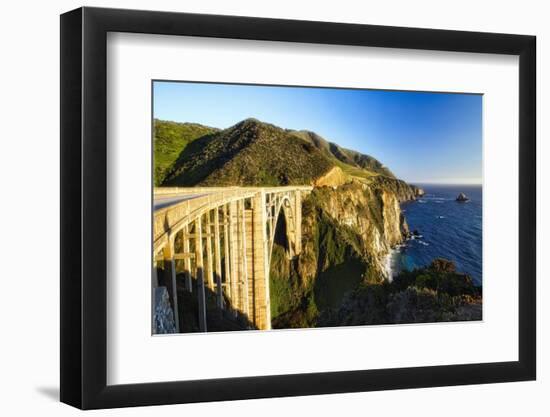 Big Sur Coat Panorama at the Bixby Bridge-George Oze-Framed Photographic Print