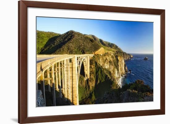 Big Sur Coat Panorama at the Bixby Bridge-George Oze-Framed Photographic Print