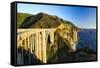 Big Sur Coat Panorama at the Bixby Bridge-George Oze-Framed Stretched Canvas